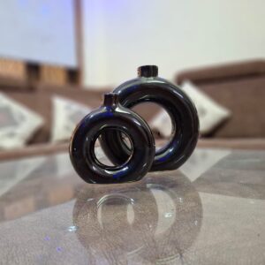 Designer Hollow Ring Vase for Home Styling (Set of 2)