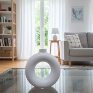 Minimalist Donut Vase – Matte Finish