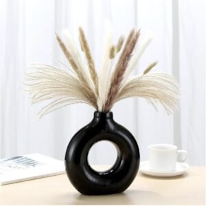 Minimalist Donut Vase – (black)